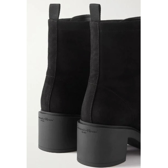 Women’s Gianvito Rossi Foster Biker Boots Lace Up Grey/Blue Carbon Suede Size 38 - Picture 16 of 16